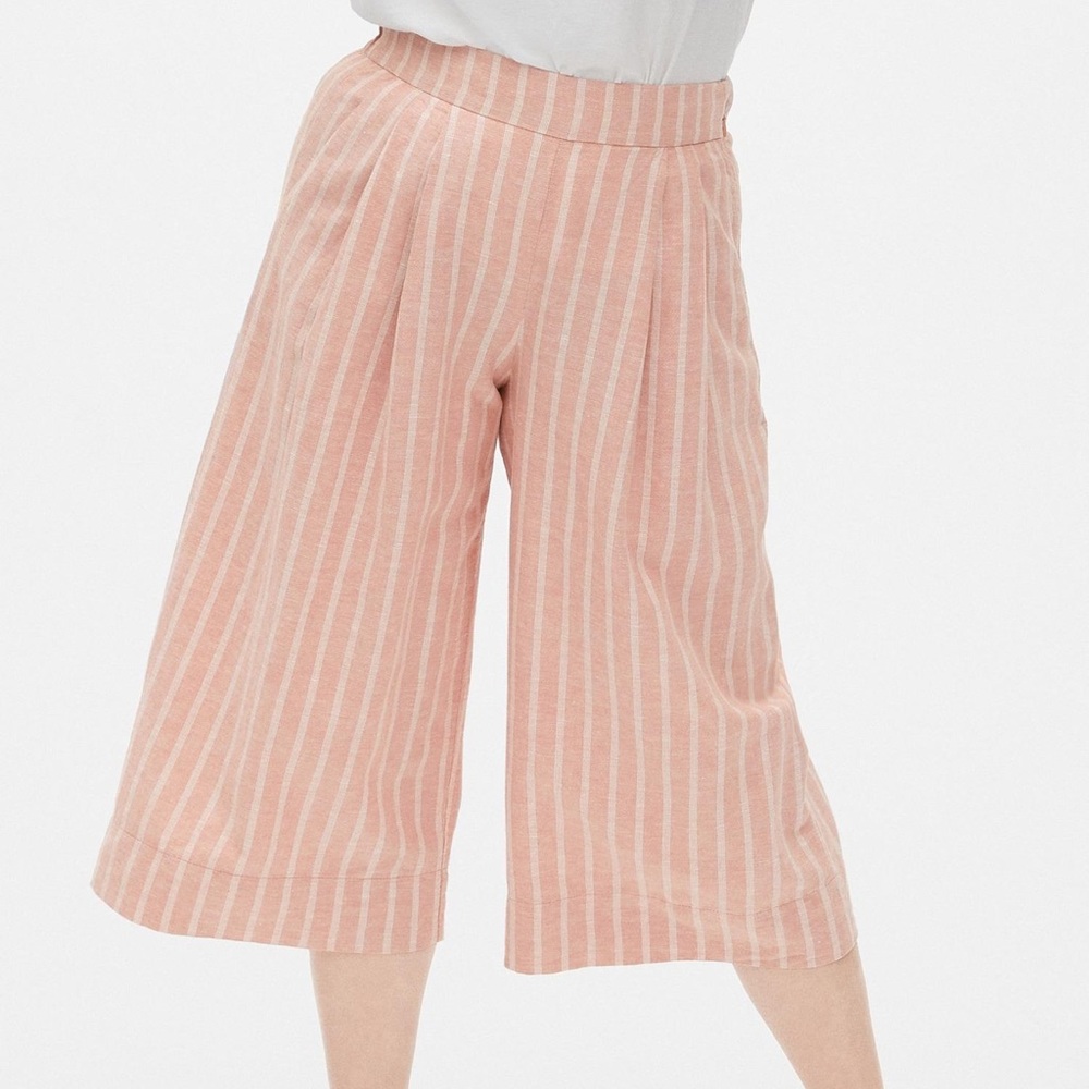 Gap Pink Stripe Wide-Leg Crop Pants